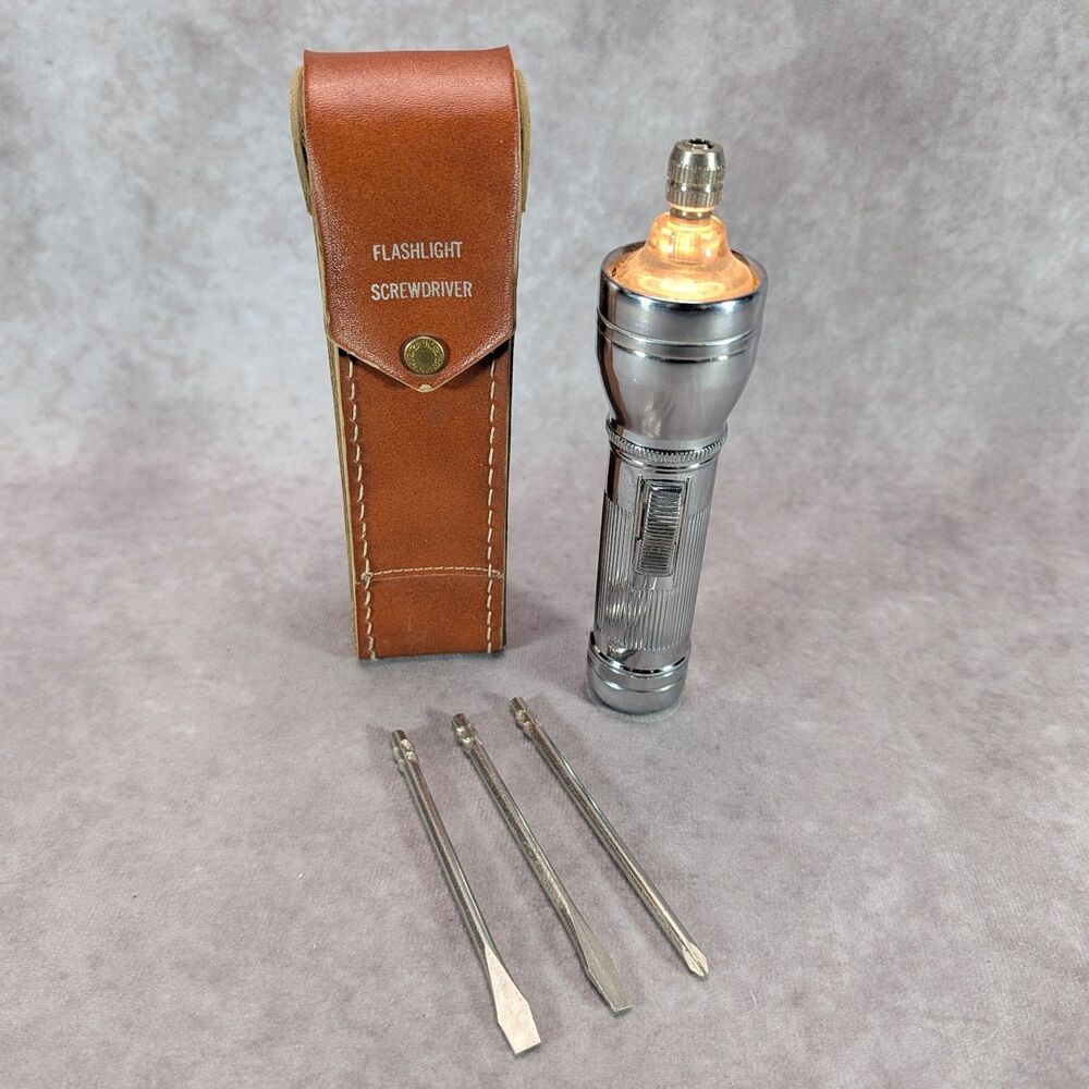 Vintage Pilot Illuminated Flashlight Screwdriver Set Hong Kong British Empire